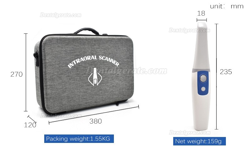 Dentaler 3D Intraoralscanner M108 mit LED-Lichtquelle, puderfrei und beschlagfrei